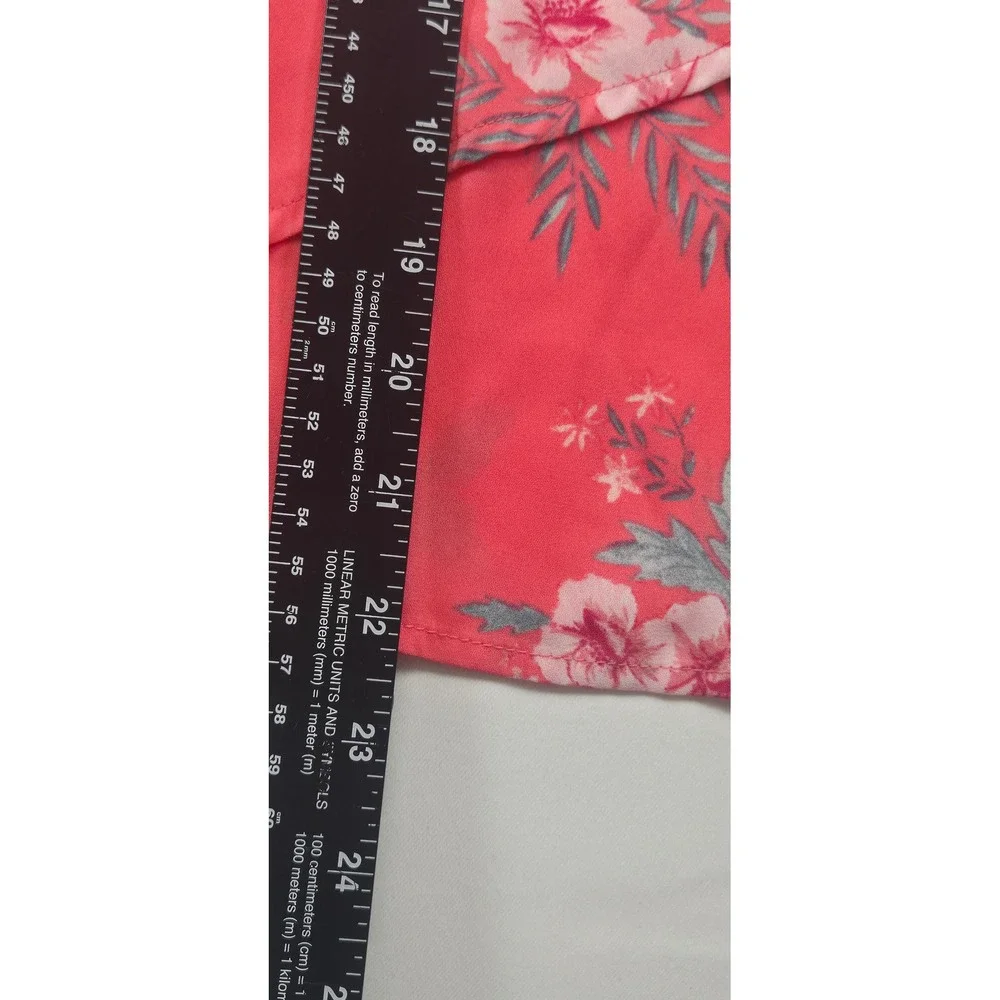 Pink Rose Small Cold Shoulder Top Womens Coral Floral Excellent